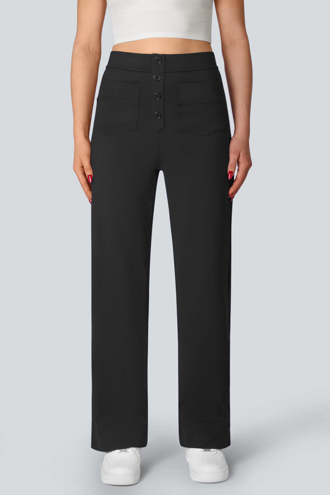 HIGH-WAISTED ELASTIC CASUAL PANTS