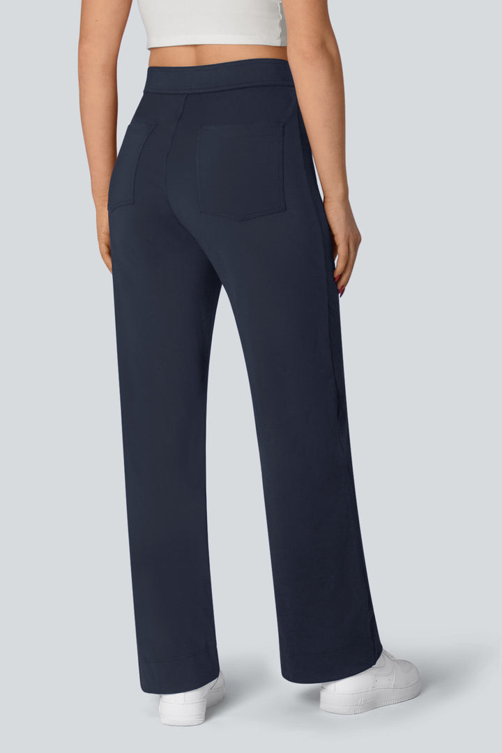 HIGH-WAISTED ELASTIC CASUAL PANTS