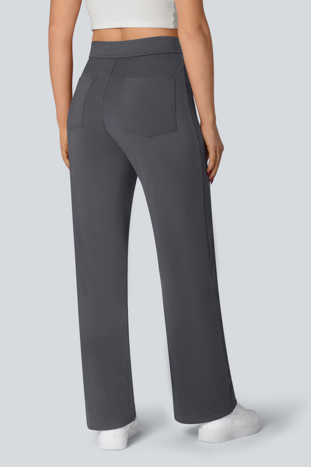 HIGH WAISTED ELASTISCHE CASUAL PANTS