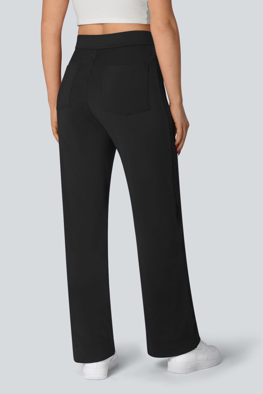 HIGH WAISTED ELASTISCHE CASUAL PANTS