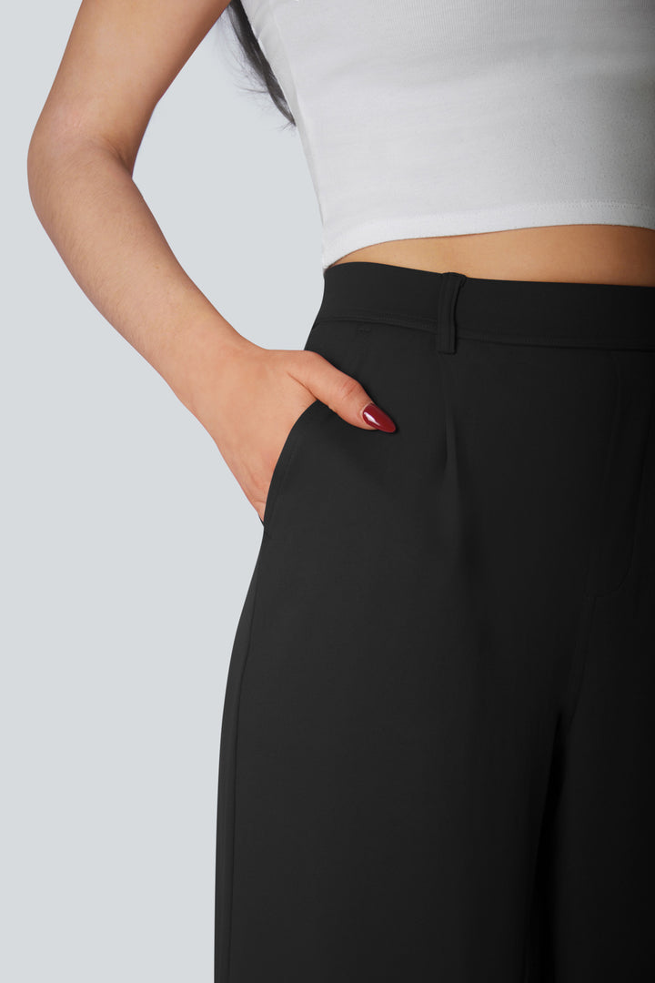 High-waisted straight leg broek