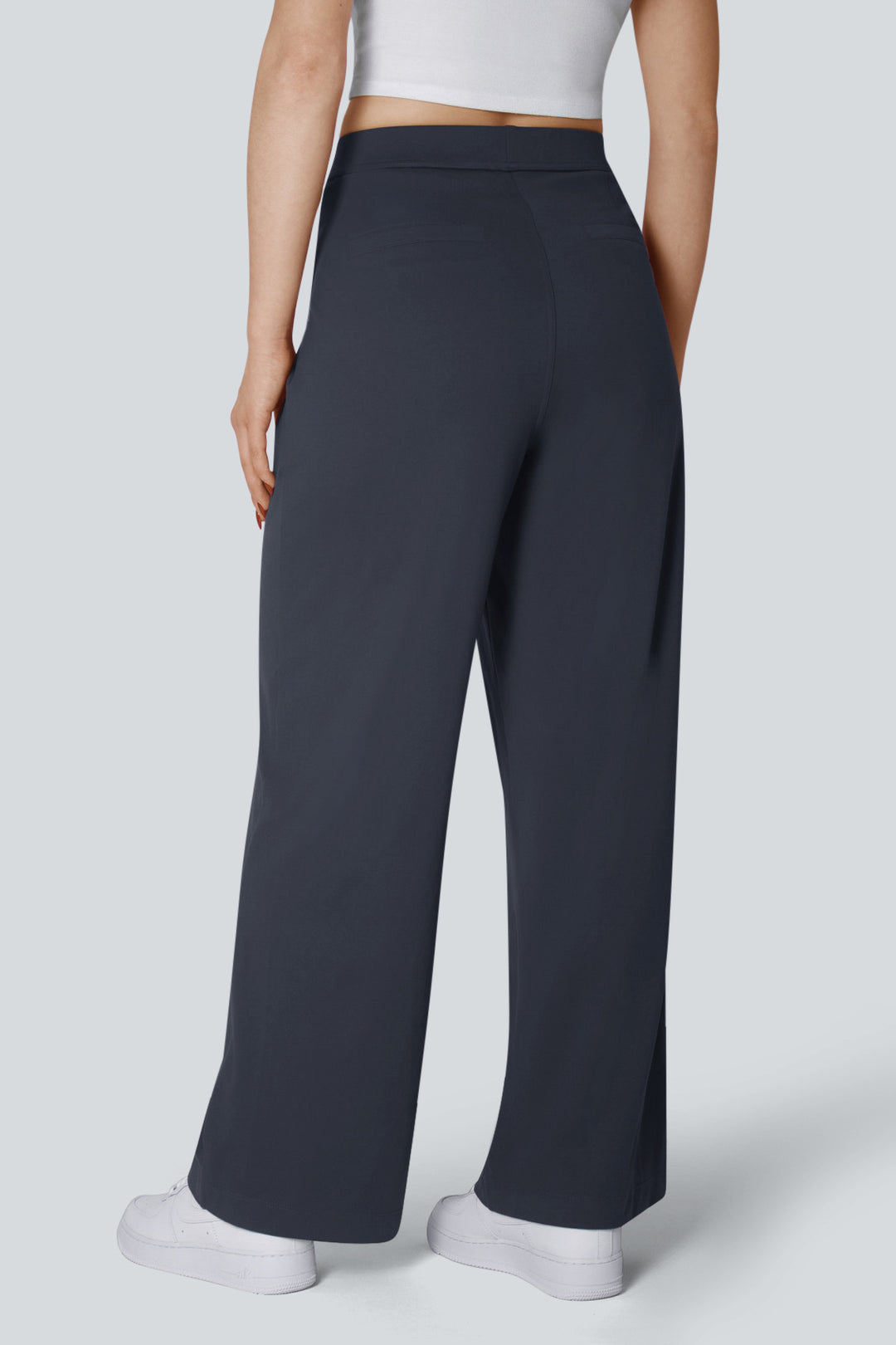 High-waisted straight leg broek