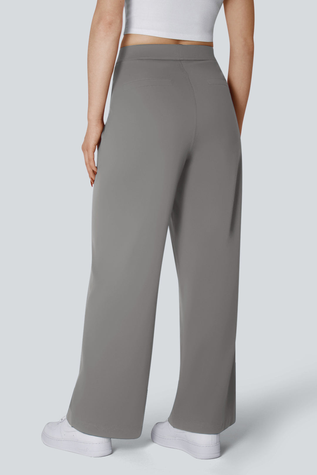 High-waisted straight leg broek