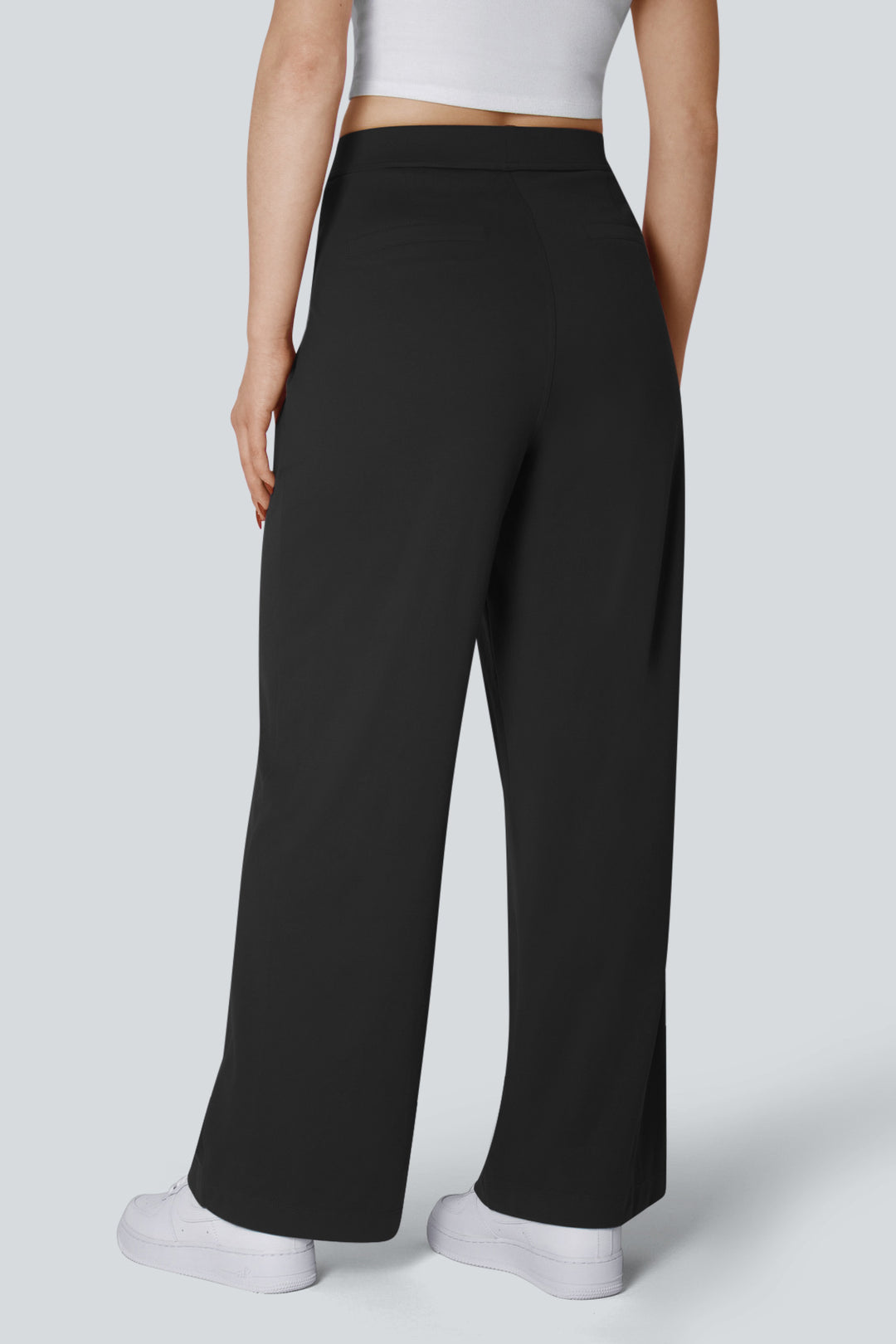 High Waisted Side Pocket Straight Leg Work Pants