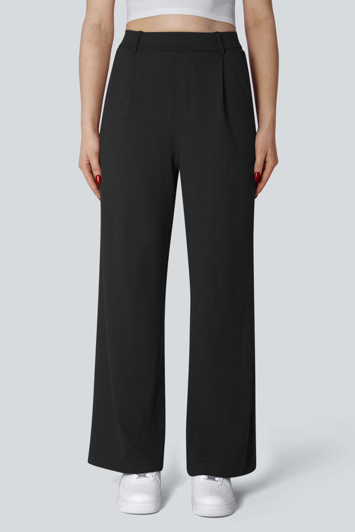 High-waisted straight leg broek