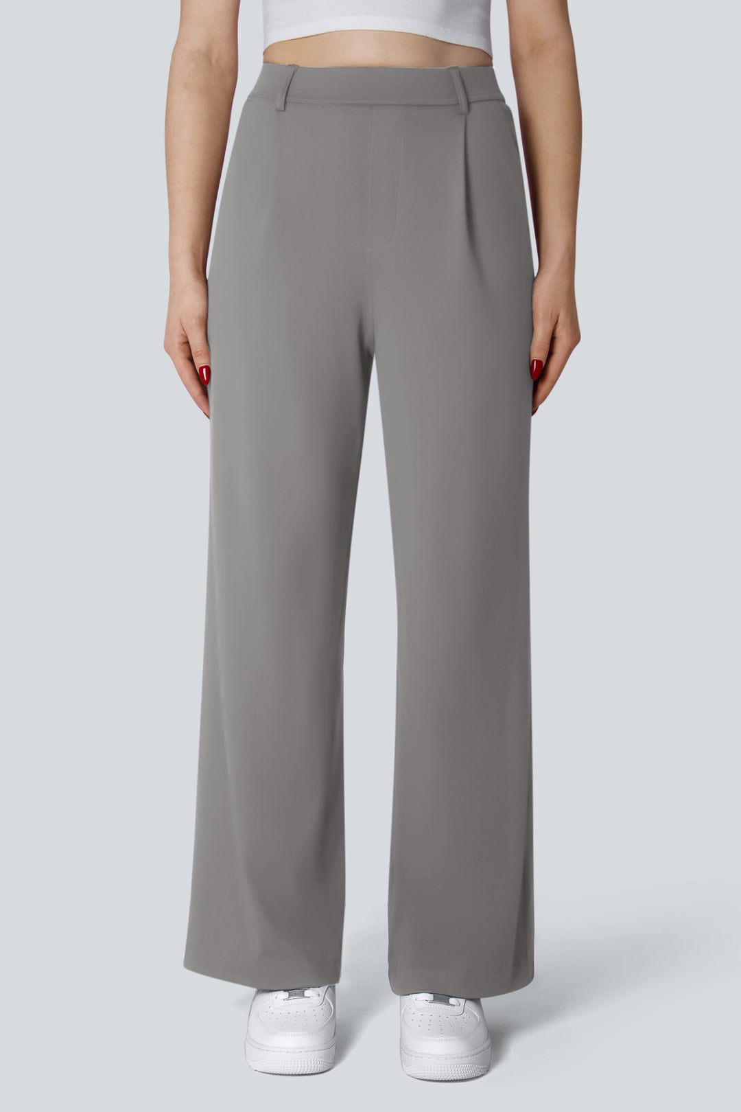 High-waisted straight leg broek