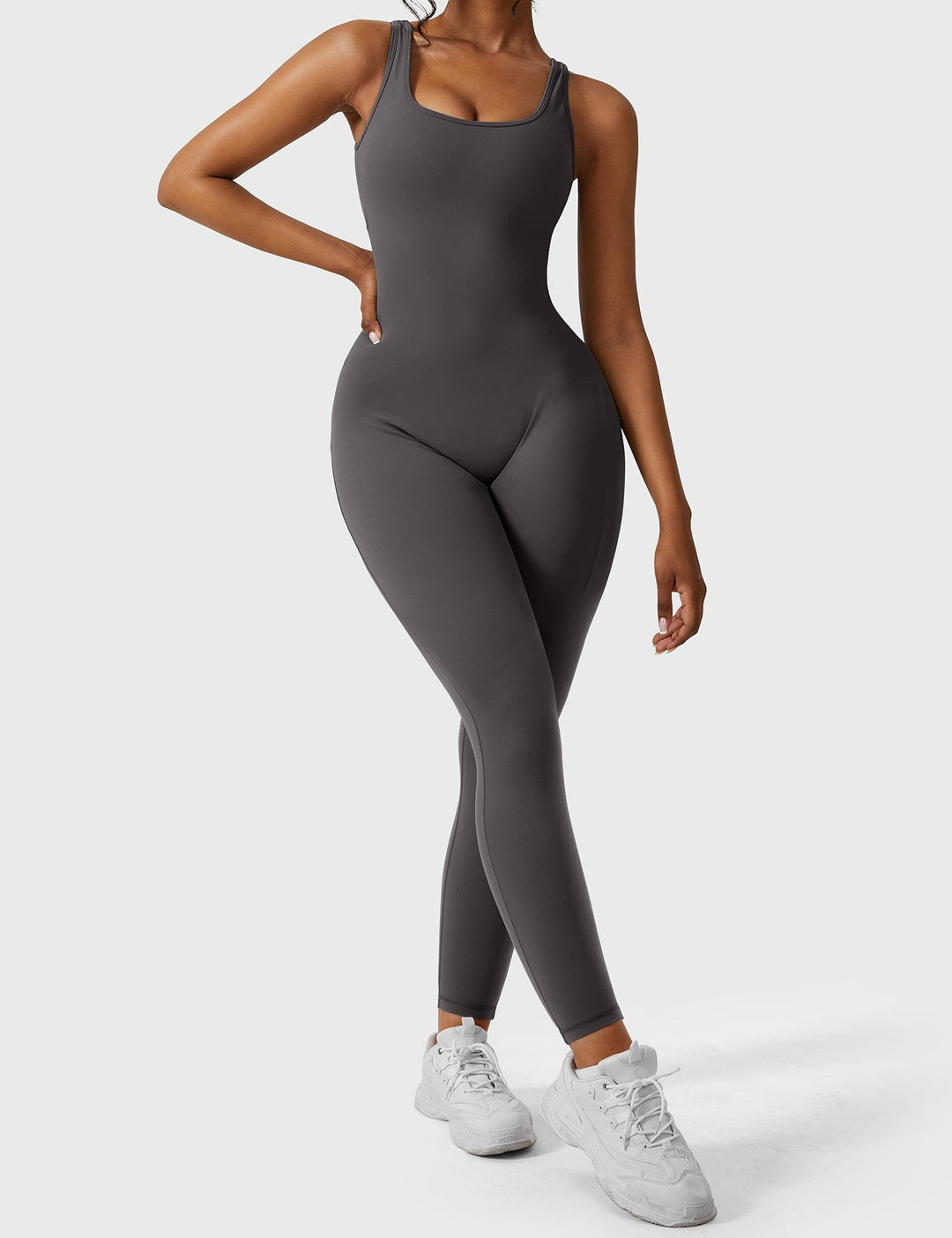 Jumpsuit met V-rug 