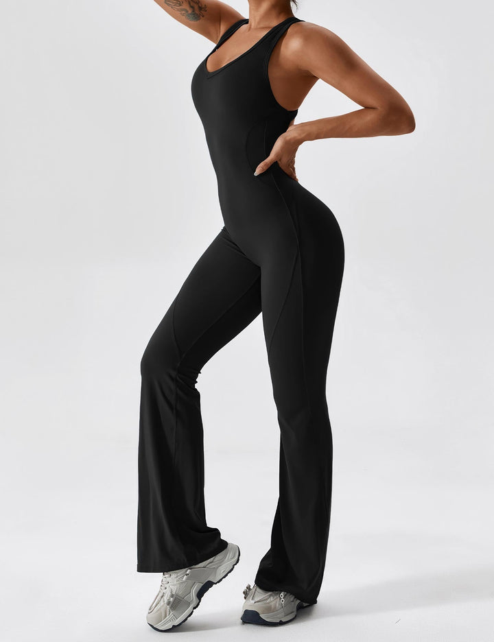 Open Back Flared Jumpsuit