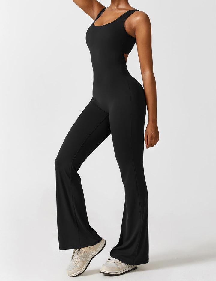 V-Back Flared Jumpsuit