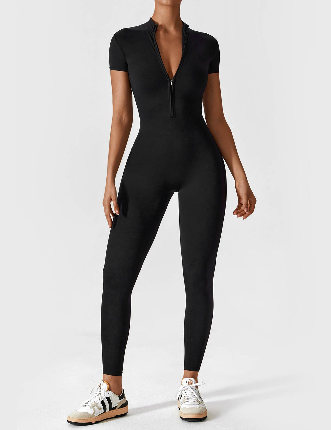 Jumpsuit met lange mouwen/korte mouwen en rits 